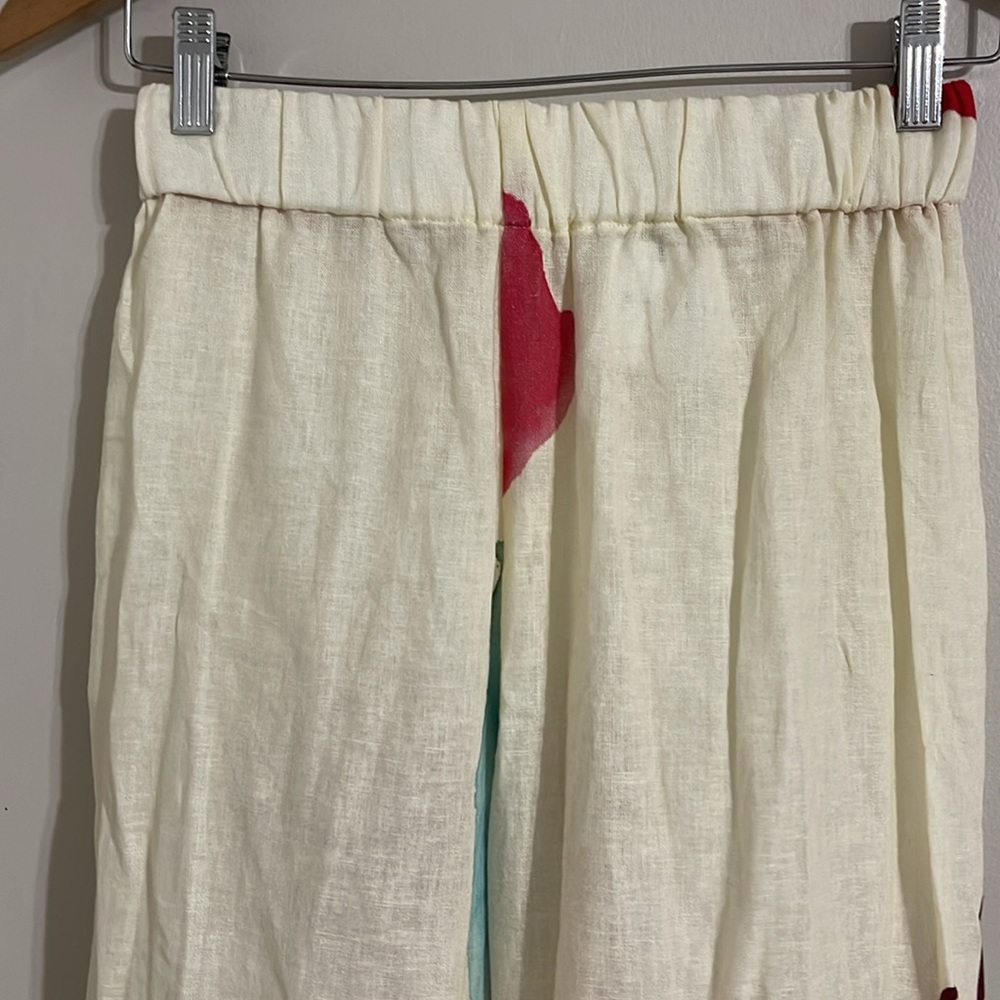 Isabel Beachwear linen blend pull on Cherry Pants small - Picture 4 of 10